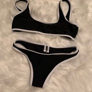 Black and white bikini set